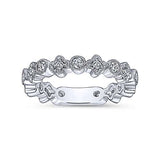 Round & Clover Diamond Milgrain Edged Ring