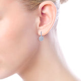 Round Diamond Cluster Leverback Earrings