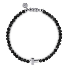 Load image into Gallery viewer, Sterling Silver Cross Bracelet with Beads
