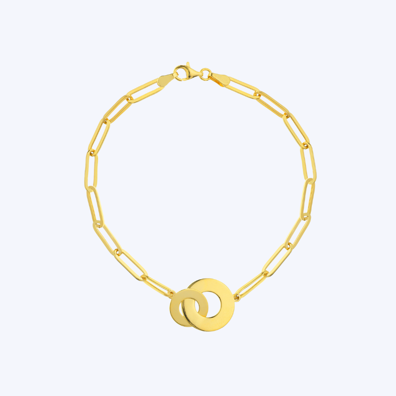 Interlocked Disc Paper Clip Bracelet