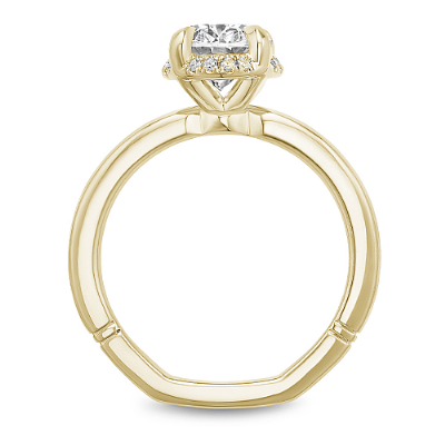 Claw Prong Scalloped Pavé Halo Engagement Ring
