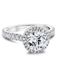Load image into Gallery viewer, 6 Claw Prong Halo &amp; Diamond Shank Engagement Ring
