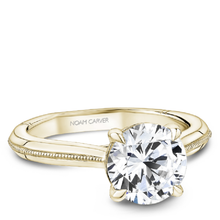 Load image into Gallery viewer, Claw Prong Milgrain Solitaire Engagement Ring
