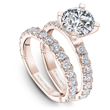 Accented Engagement Ring with Hidden Halo & Diamond Shank (0.05ct Diamonds)
