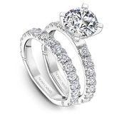 Accented Engagement Ring with Hidden Halo & Diamond Shank (0.05ct Diamonds)