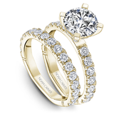 Accented Engagement Ring with Hidden Halo & Diamond Shank (0.05ct Diamonds)