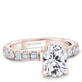 Accented Engagement Ring with Hidden Halo & Diamond Shank (0.05ct Diamonds)
