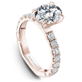 Accented Engagement Ring with Hidden Halo & Diamond Shank (0.05ct Diamonds)