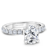Accented Engagement Ring with Hidden Halo & Diamond Shank (0.05ct Diamonds)