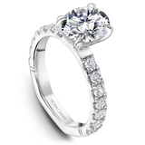 Accented Engagement Ring with Hidden Halo & Diamond Shank (0.05ct Diamonds)