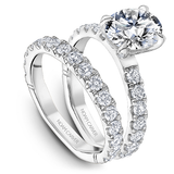 Accented Engagement Ring with Hidden Halo & Diamond Shank (0.05ct Diamonds)