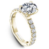 Accented Engagement Ring with Hidden Halo & Diamond Shank (0.05ct Diamonds)