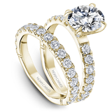 Accented Engagement Ring with Hidden Halo & Diamond Shank (0.05ct Diamonds)