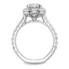 Load image into Gallery viewer, Claw Prong Cushion Halo Diamond Accented Engagement Ring
