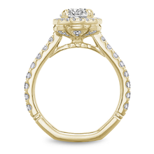 Load image into Gallery viewer, Claw Prong Cushion Halo Diamond Accented Engagement Ring
