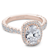 Claw Prong Cushion Halo Diamond Accented Engagement Ring