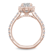 Load image into Gallery viewer, Claw Prong Cushion Halo Diamond Accented Engagement Ring
