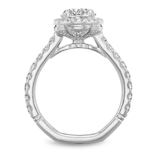 Load image into Gallery viewer, Claw Prong Cushion Halo Diamond Accented Engagement Ring
