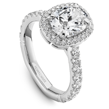 Load image into Gallery viewer, Claw Prong Cushion Halo Diamond Accented Engagement Ring
