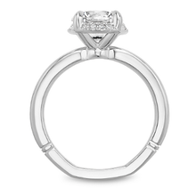 Load image into Gallery viewer, Claw Prong Scalloped Pavé Halo Engagement Ring
