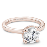Claw Prong Solitaire Engagement Ring with Hidden Halo