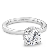 Claw Prong Solitaire Engagement Ring with Hidden Halo