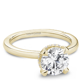 Claw Prong Solitaire Engagement Ring with Hidden Halo