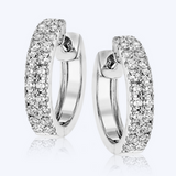 Double Line Diamond Hoops
