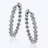 Single Prong Diamond Hoops