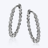 Single Prong Diamond Hoops