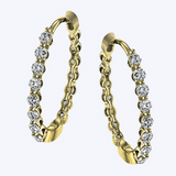 Single Prong Diamond Hoops