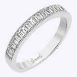 Milgrain Edged Baguette Diamond Band