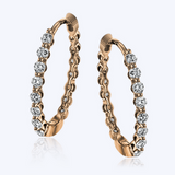 Single Prong Diamond Hoops
