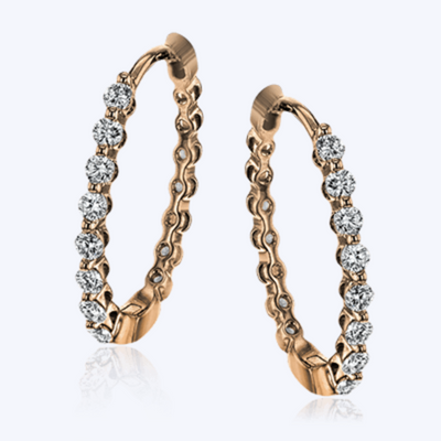 Single Prong Diamond Hoops