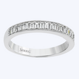 Milgrain Edged Baguette Diamond Band