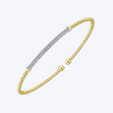 Bujukan Split Cuff Bracelet with Diamond Pave Bar