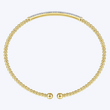 Bujukan Split Cuff Bracelet with Diamond Pave Bar