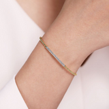 Bujukan Split Cuff Bracelet with Diamond Pave Bar