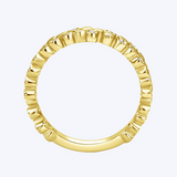 Cluster Bubble Ring Band with Diamond Stations