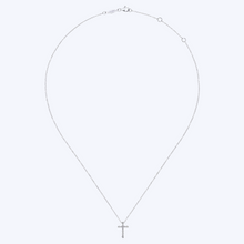 Load image into Gallery viewer, Scalloped Diamond Cross Necklace
