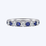 11 Stone Diamond & Sapphire Anniversary Band