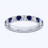11 Stone Diamond & Sapphire Anniversary Band