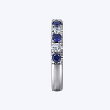 11 Stone Diamond & Sapphire Anniversary Band