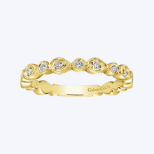 Load image into Gallery viewer, Pear and Round Station Stackable Diamond Ring
