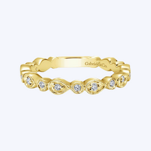 Load image into Gallery viewer, Pear and Round Station Stackable Diamond Ring
