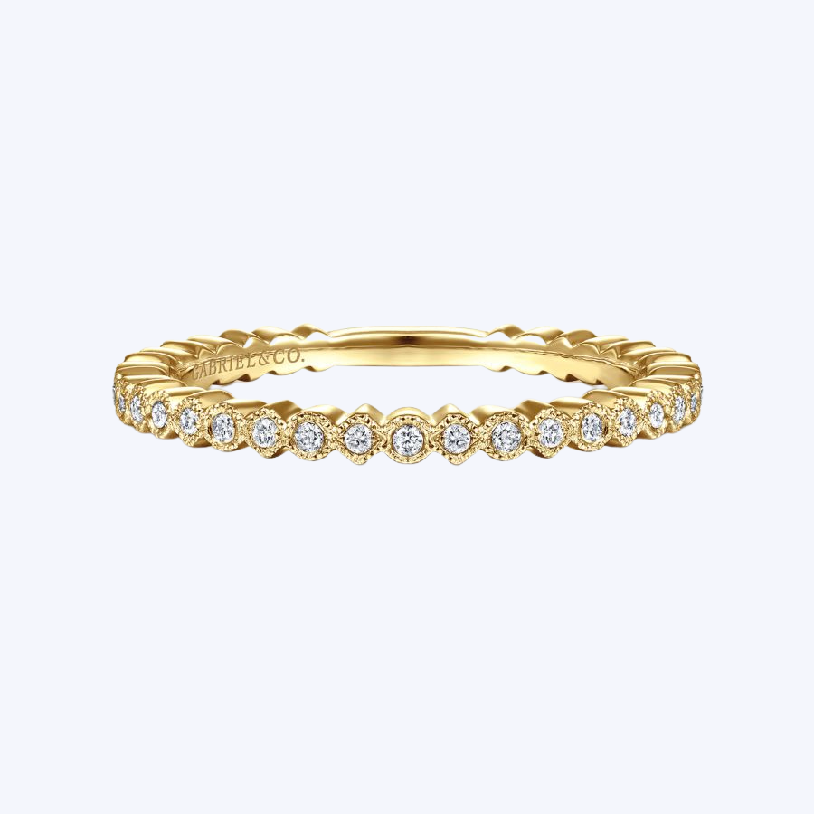 Scalloped Stackable Diamond Band