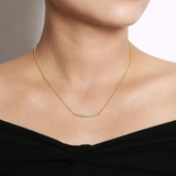 Annabeth Diamond Pave Curved Bar Necklace