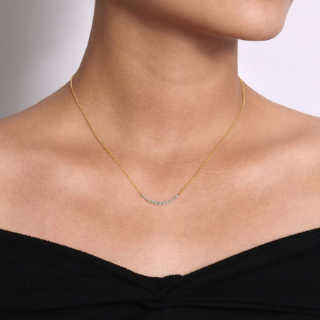 Diamond Curved Bar Necklace