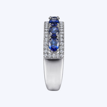 Load image into Gallery viewer, Oval Sapphire and Diamond Band
