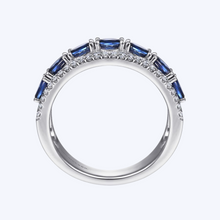 Load image into Gallery viewer, Oval Sapphire and Diamond Band
